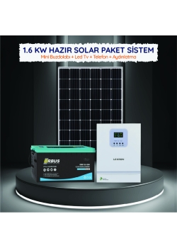 1.6 kW Hazır Solar Paket Sistem – Hidrofor ve Ev Cihazları İçin Lityum Akülü Set
