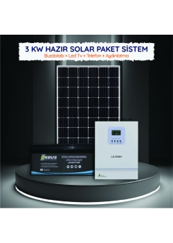 3 kW Hazır Solar Paket Sistem – LiFePO4 Bataryalı Ev Tipi