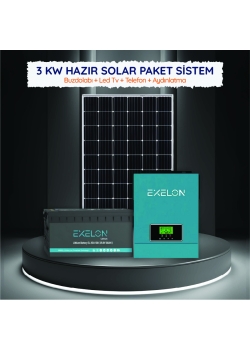 3 kW Hazır Solar Paket Sistem – LiFePO4 Bataryalı Ev ve Bağ Evi İçin