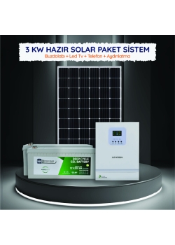 3 kW Hazır Solar Paket Sistem – Buzdolabı, TV, Aydınlatma Uyumlu